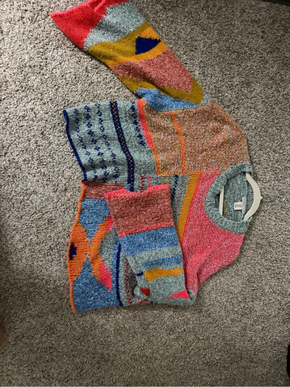 Multicolor Patterned Cozy Women's Sweater